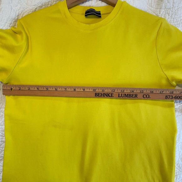 JOSEPH Women’s Yellow Short Sleeve Cotton Ribbed Crew Neck Tee - Picture 7 of 10